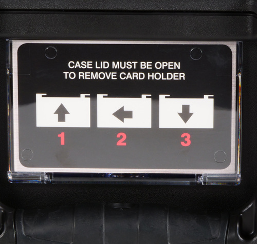 REMOVABLE CARD HOLDER WITH FRONT OR SIDE PLACEMENT