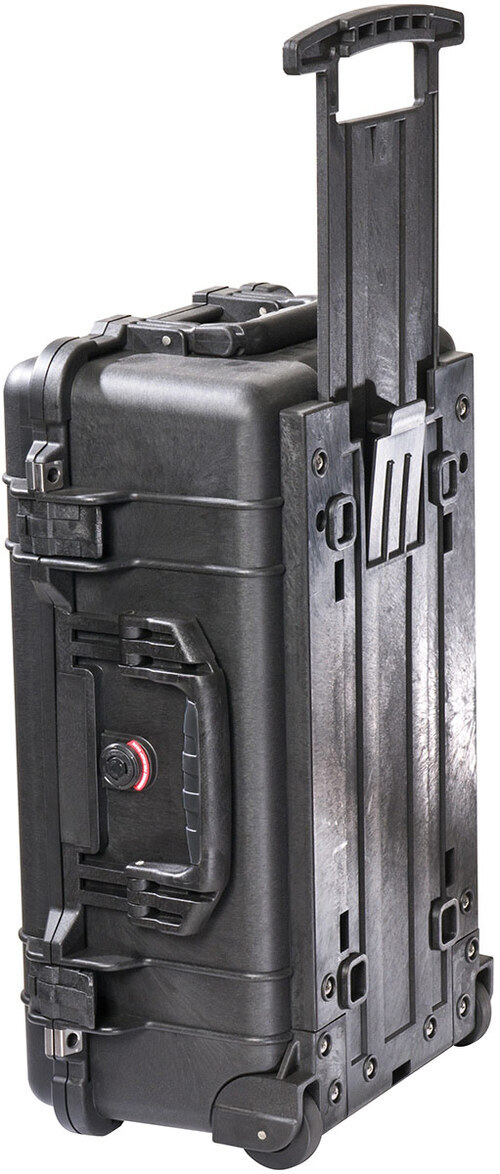 Peli 1510 case rear view with handle extended.